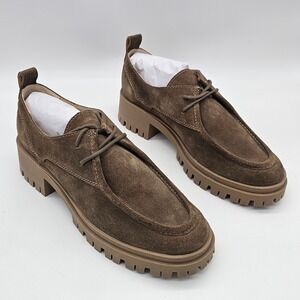 Dolce Vita‎ Milza Oxford Womens 9.5 Olive Suede Lug Sole Platform Lace Up Casual